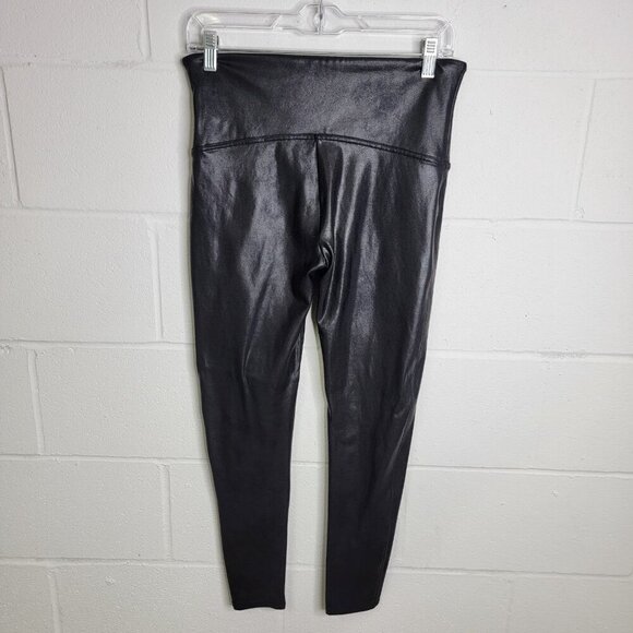 Spanx Faux Leather Leggings 2437Q Black Women’s XL Petite Career Grunge Classic - Picture 4 of 10
